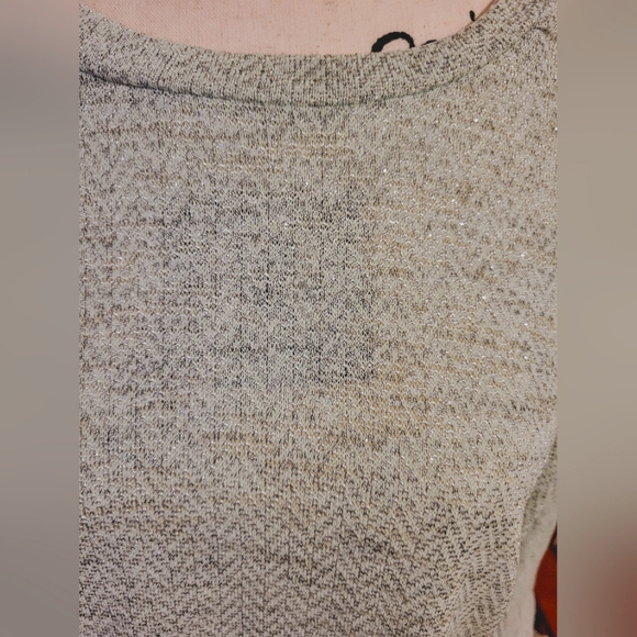 Mint Green Shimmery & Stretchy Lightweight Sweater, 3/4 Tie Sleeve, EUC, L - Picture 4 of 9